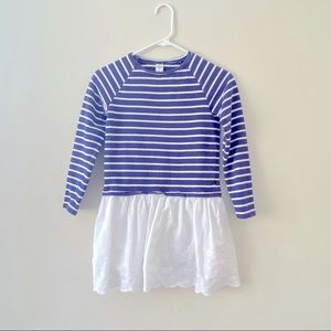 OshKosh B’Gosh Girls Dress/Tunic Navy & White Stripped Size 10; 100% Cotton